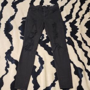 Black Distressed "Sexy Curve" Women's Jeans